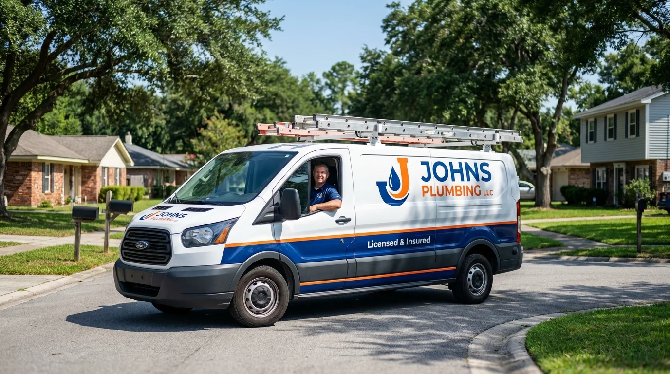 Johns Plumbing LLC service van in Eagle Grove, IA