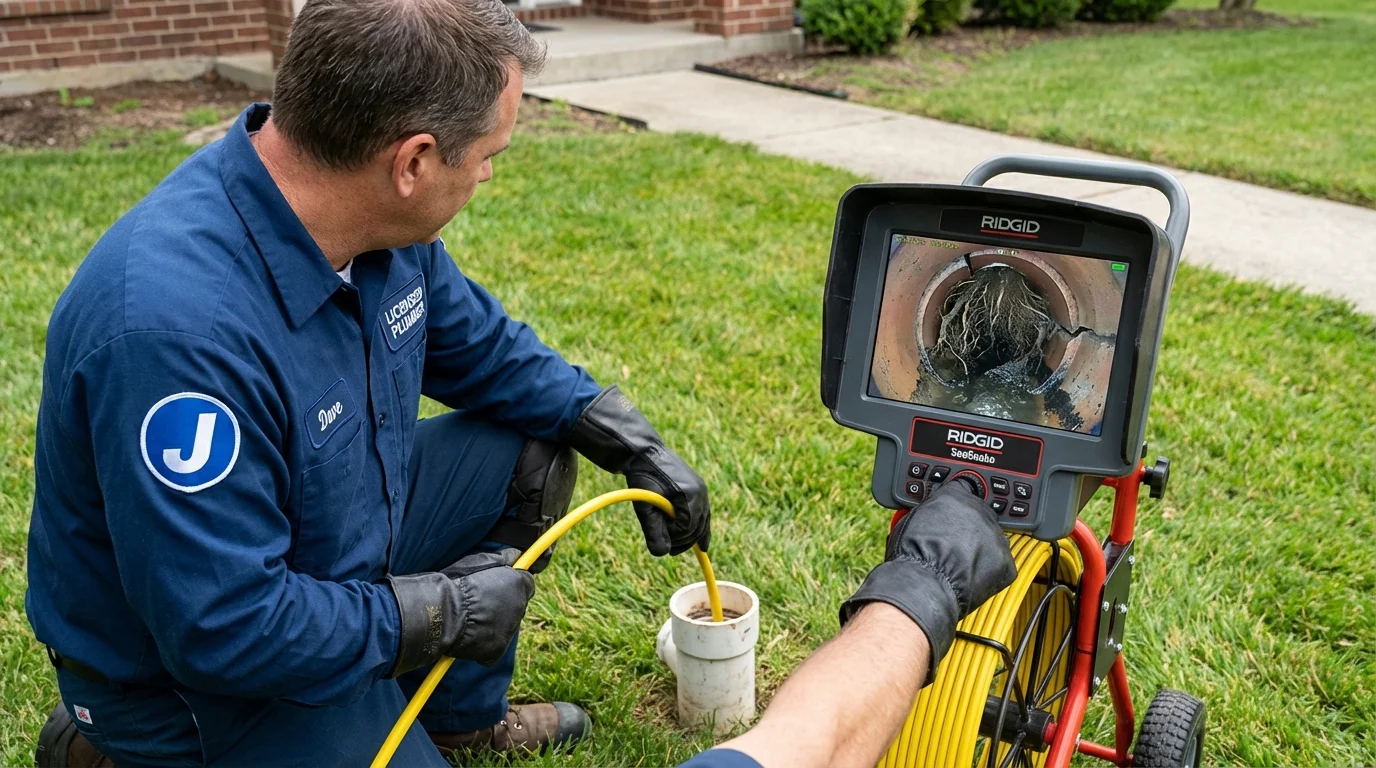 Sewer camera inspection being performed by Johns Plumbing LLC in Eagle Grove